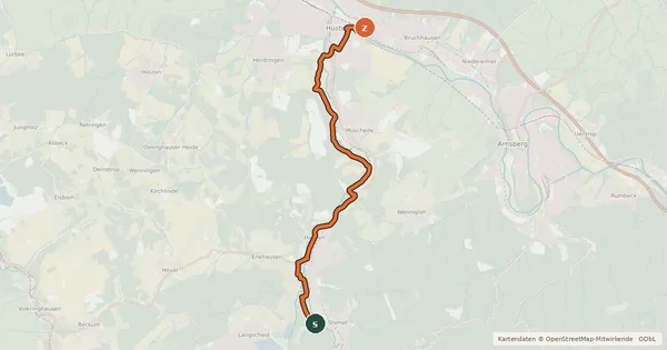 Kartenübersicht der Radroute Radroute 36-49