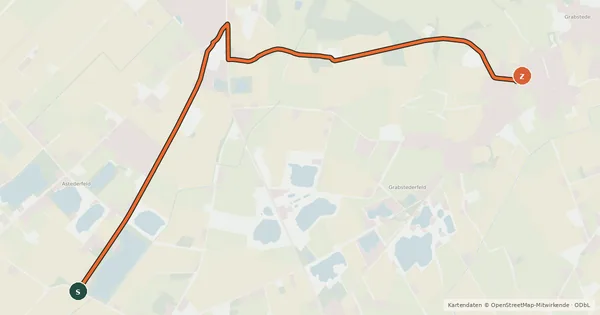 Kartenübersicht der Radroute Radroute 37-42