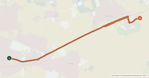 Kartenübersicht der Radroute Radroute 37-54