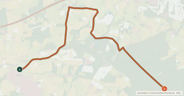 Kartenübersicht der Radroute Radroute 38-39