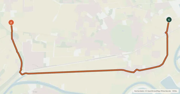 Kartenübersicht der Radroute Radroute 38-39