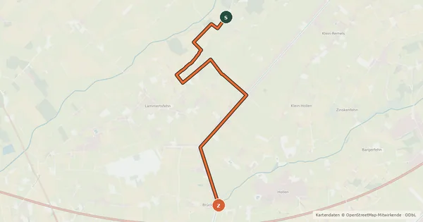 Kartenübersicht der Radroute Radroute 38-44