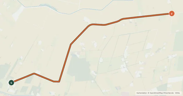 Kartenübersicht der Radroute Radroute 38-46
