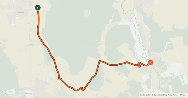 Kartenübersicht der Radroute Radroute 38-47
