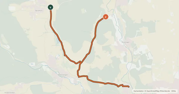 Kartenübersicht der Radroute Radroute 38-52