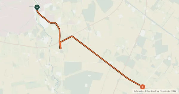Kartenübersicht der Radroute Radroute 38-58
