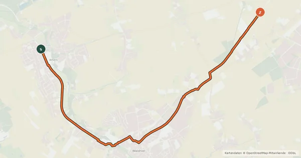 Kartenübersicht der Radroute Radroute 38-64
