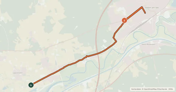 Kartenübersicht der Radroute Radroute 38-74