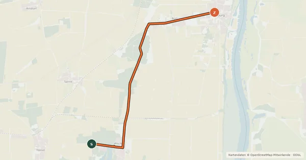 Kartenübersicht der Radroute Radroute 38-86