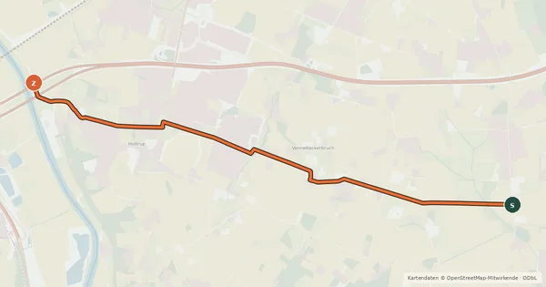 Kartenübersicht der Radroute Radroute 39-40