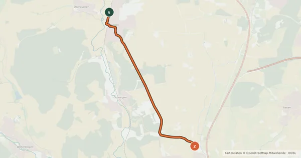 Kartenübersicht der Radroute Radroute 39-46