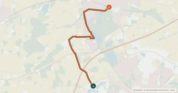 Kartenübersicht der Radroute Radroute 39-55