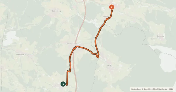 Kartenübersicht der Radroute Radroute 39-71