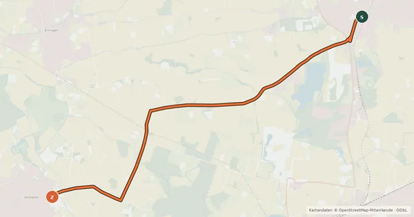Kartenübersicht der Radroute Radroute 4-51