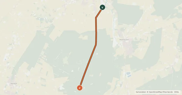 Kartenübersicht der Radroute Radroute 40-15