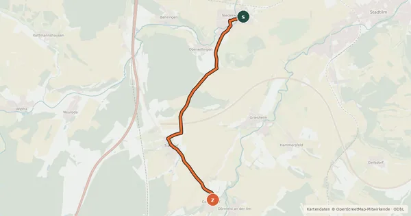 Kartenübersicht der Radroute Radroute 40-44