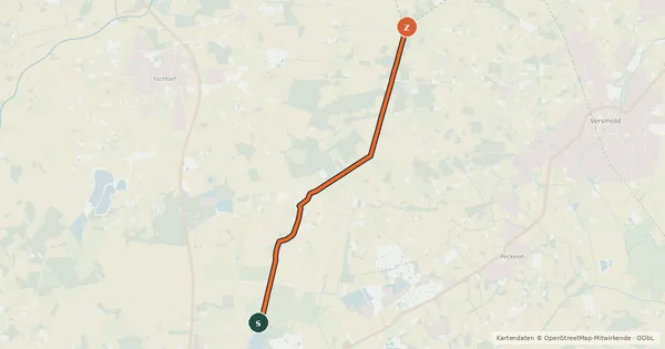 Kartenübersicht der Radroute Radroute 40-73
