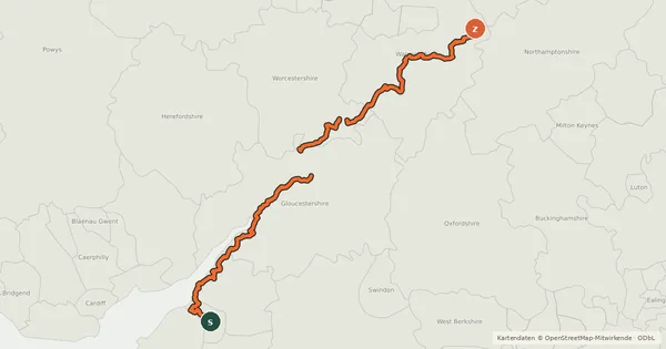 Kartenübersicht der Radroute Radroute 41