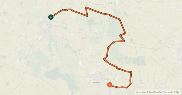 Kartenübersicht der Radroute Radroute 41-53