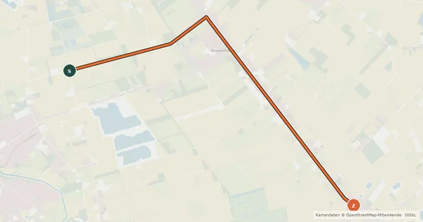 Kartenübersicht der Radroute Radroute 41-54
