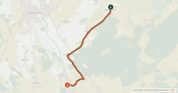 Kartenübersicht der Radroute Radroute 41-65