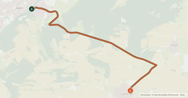 Kartenübersicht der Radroute Radroute 42-45