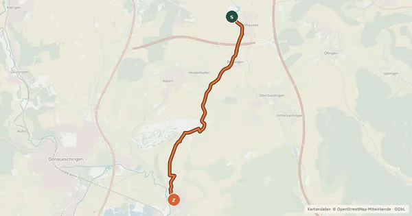 Kartenübersicht der Radroute Radroute 42-55