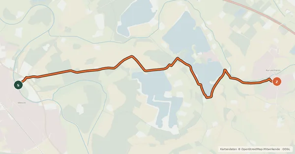 Kartenübersicht der Radroute Radroute 42-65