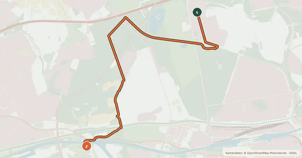 Kartenübersicht der Radroute Radroute 43-44