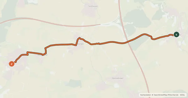 Kartenübersicht der Radroute Radroute 43-45