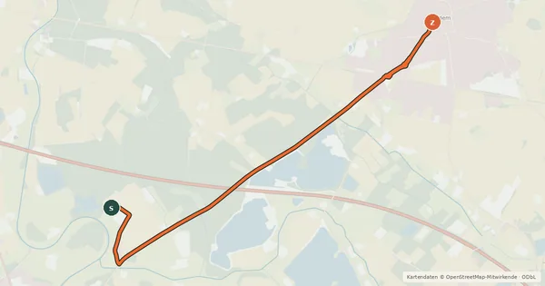Kartenübersicht der Radroute Radroute 43-73