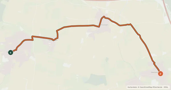 Kartenübersicht der Radroute Radroute 44-45