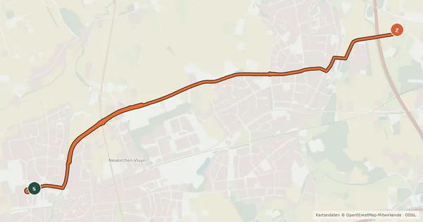Kartenübersicht der Radroute Radroute 44-45
