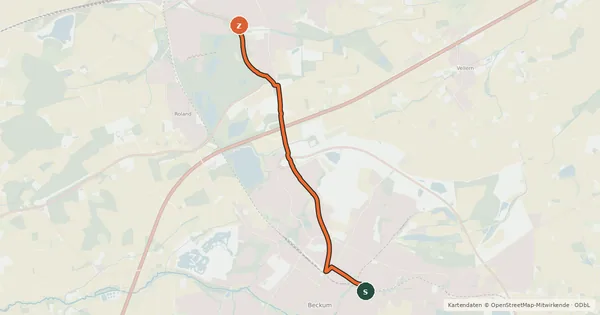 Kartenübersicht der Radroute Radroute 44-55