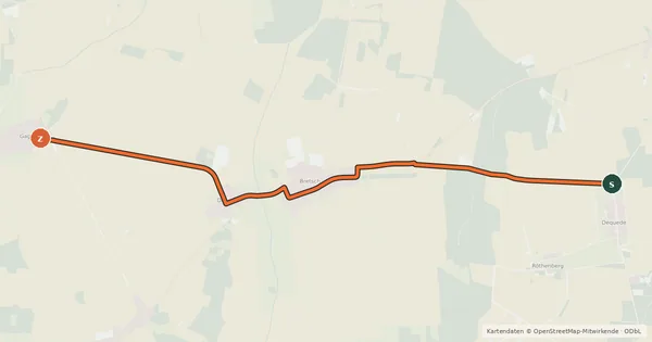 Kartenübersicht der Radroute Radroute 44-67
