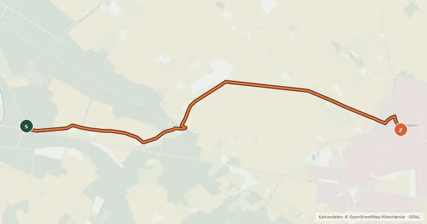 Kartenübersicht der Radroute Radroute 44-73