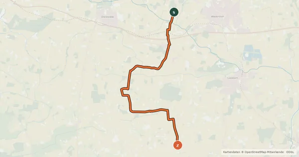 Kartenübersicht der Radroute Radroute 46-52