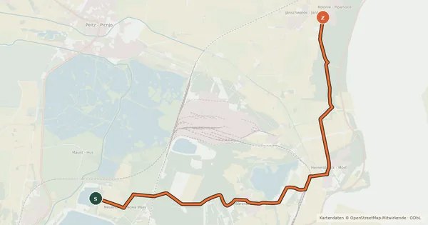 Kartenübersicht der Radroute Radroute 46-68
