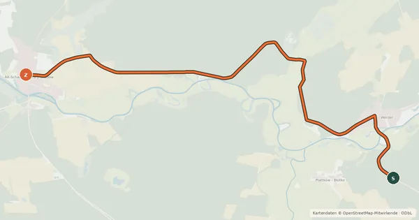 Kartenübersicht der Radroute Radroute 46-96