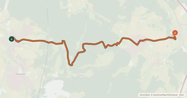Kartenübersicht der Radroute Radroute 47-56