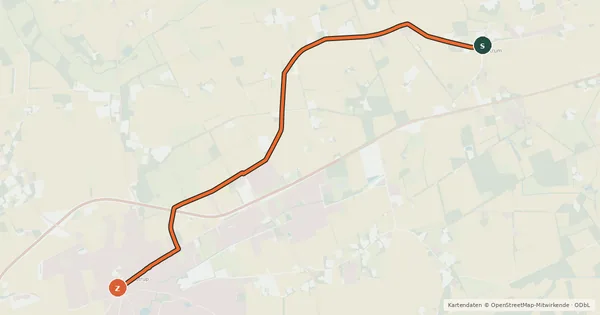 Kartenübersicht der Radroute Radroute 47-89