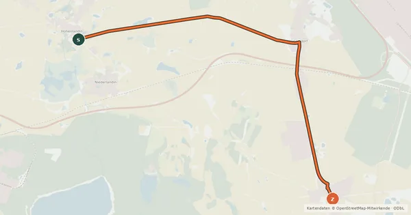 Kartenübersicht der Radroute Radroute 49-53