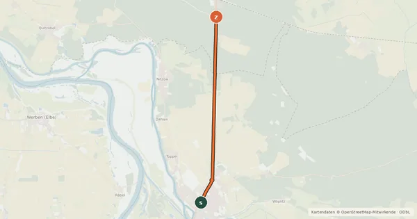 Kartenübersicht der Radroute Radroute 49-61