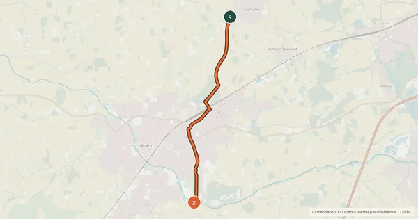 Kartenübersicht der Radroute Radroute 5-32