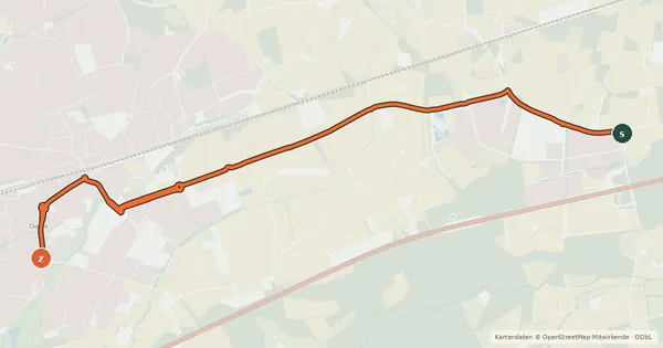 Kartenübersicht der Radroute Radroute 5-34