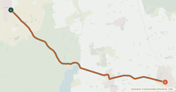 Kartenübersicht der Radroute Radroute 50-58
