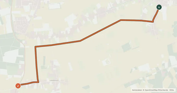 Kartenübersicht der Radroute Radroute 50-59