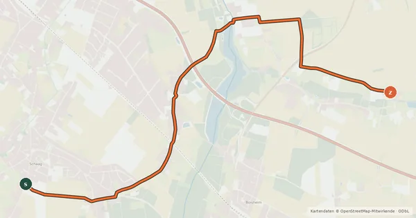 Kartenübersicht der Radroute Radroute 50-67