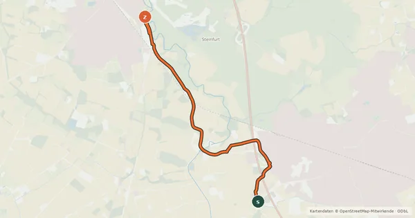 Kartenübersicht der Radroute Radroute 51-53