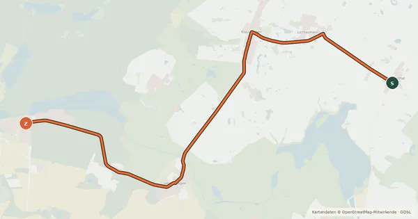 Kartenübersicht der Radroute Radroute 51-59